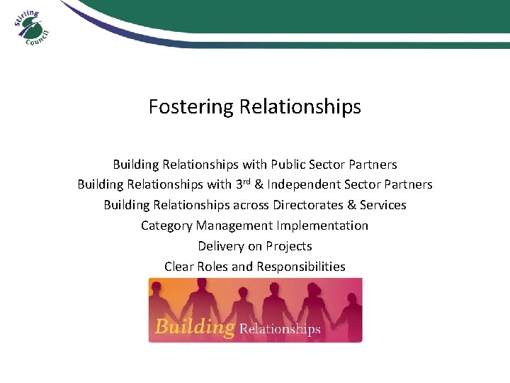 Fostering Relationships Building Relationships with Public Sector Partners Building Relationships with 3 rd &