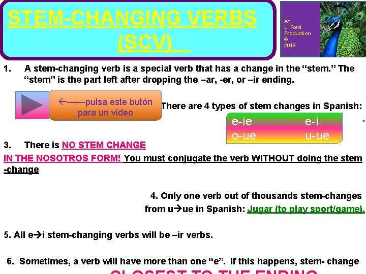 Stemchanging Verbs Scv 1 An L Ford Production
