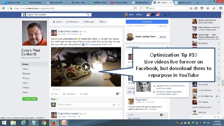 Share Blog Post in Facebook Optimization Tip #10 Live videos live forever on Facebook,