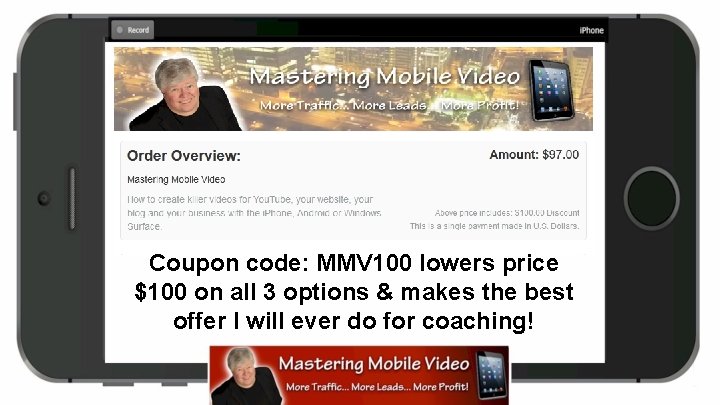 Coupon code: MMV 100 lowers price $100 on all 3 options & makes the