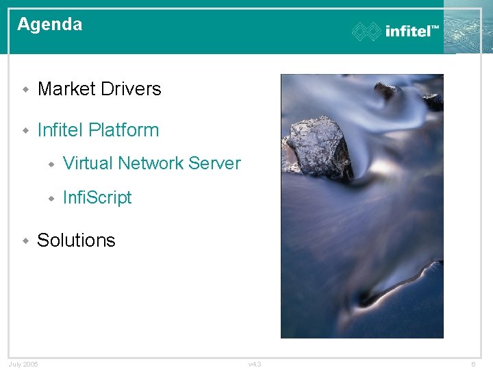 Agenda w Market Drivers w Infitel Platform w w Virtual Network Server w Infi.