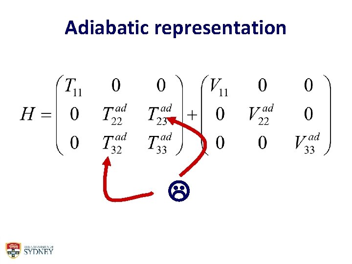 Adiabatic representation Nuclear Kinetic Electronic Which is great when we can ignore off-diagonal KE