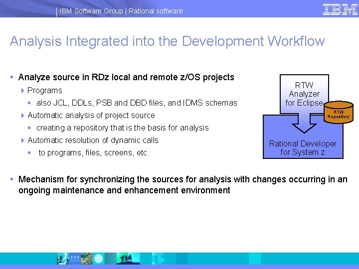 IBM Software Group | Rational software Analysis Integrated into the Development Workflow § Analyze