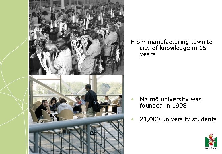 From manufacturing town to city of knowledge in 15 years • Malmö university was