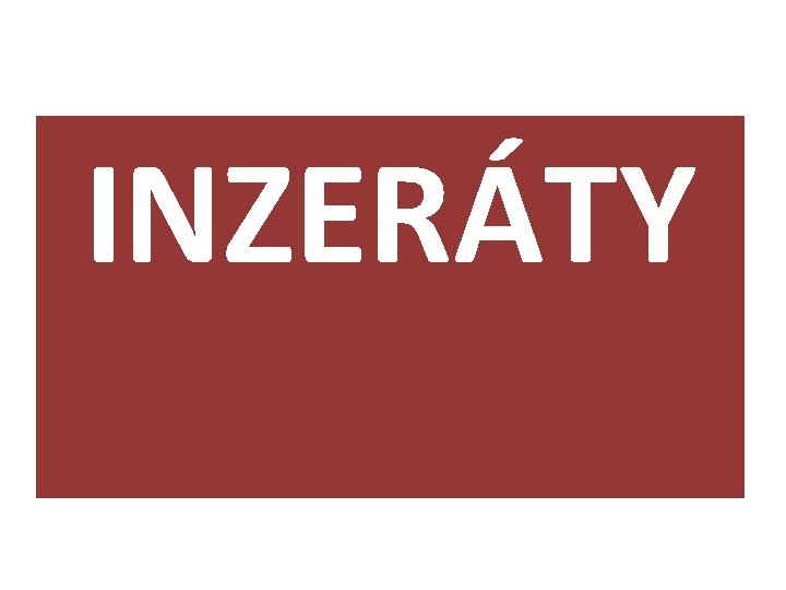 INZERÁTY 