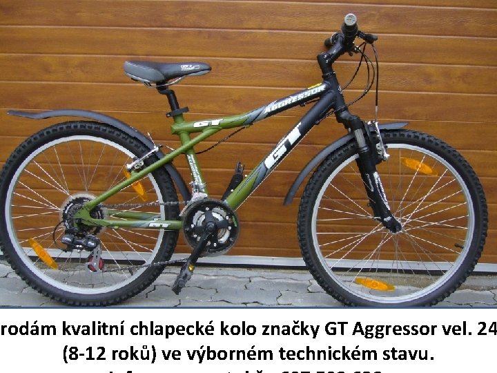 Prodám kvalitní chlapecké kolo značky GT Aggressor vel. 24 (8 -12 roků) ve výborném