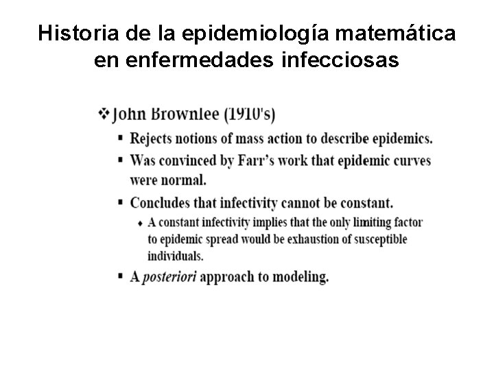 Historia de la epidemiología matemática en enfermedades infecciosas 