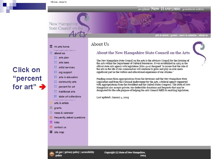 Click on “percent for art” 