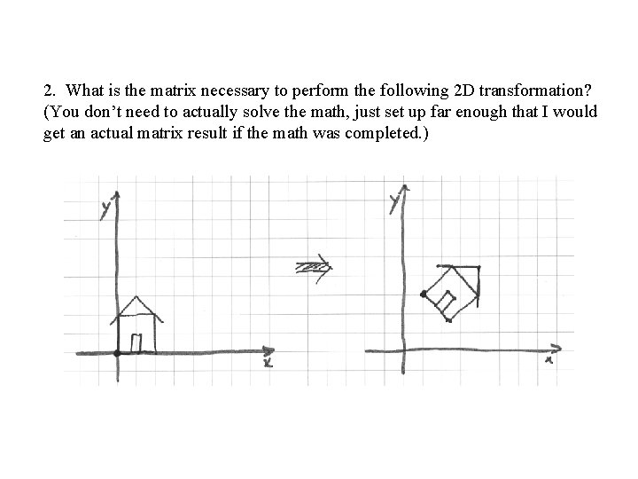 2. What is the matrix necessary to perform the following 2 D transformation? (You