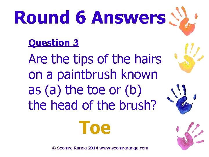 Round 6 Answers Question 3 Are the tips of the hairs on a paintbrush