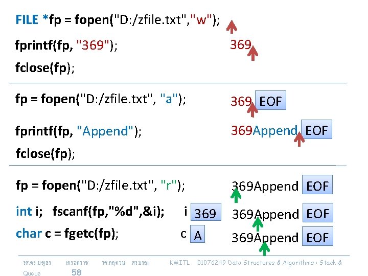 FILE *fp = fopen("D: /zfile. txt", "w"); 369 fprintf(fp, "369"); fclose(fp); fp = fopen("D: