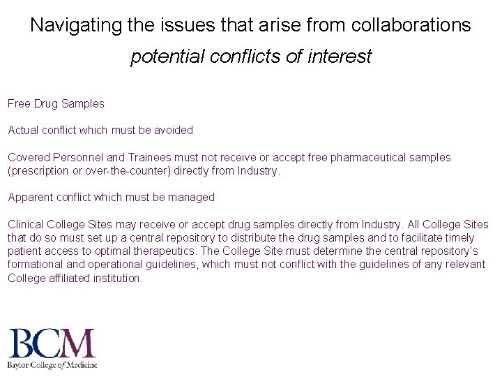 Navigating the issues that arise from collaborations potential conflicts of interest Free Drug Samples