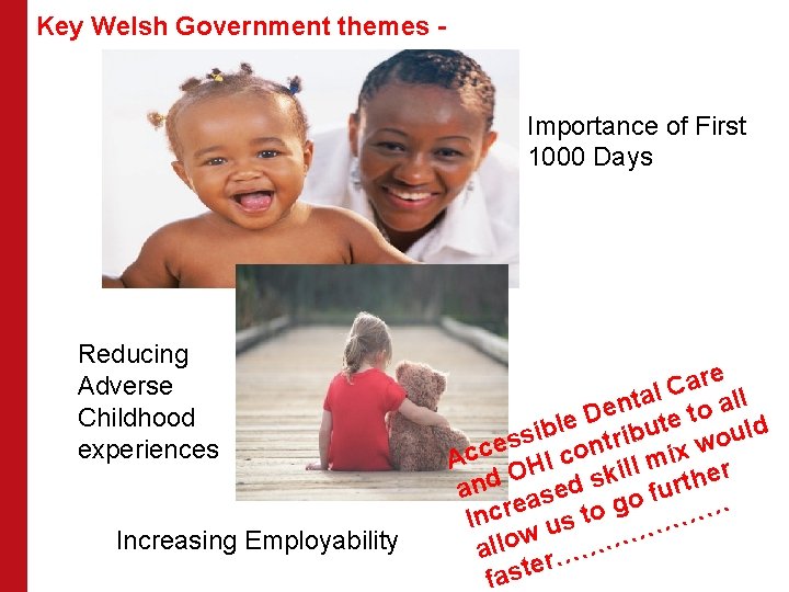 Key Welsh Government themes - Importance of First 1000 Days Reducing Adverse Childhood experiences