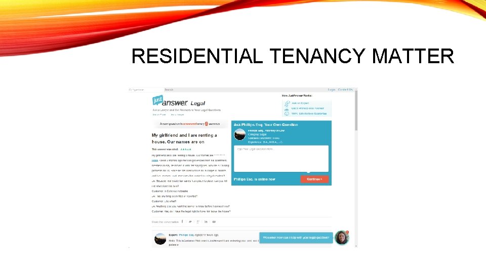 RESIDENTIAL TENANCY MATTER 