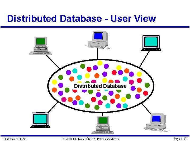 Distributed Database - User View Distributed Database Distributed DBMS © 2001 M. Tamer Özsu