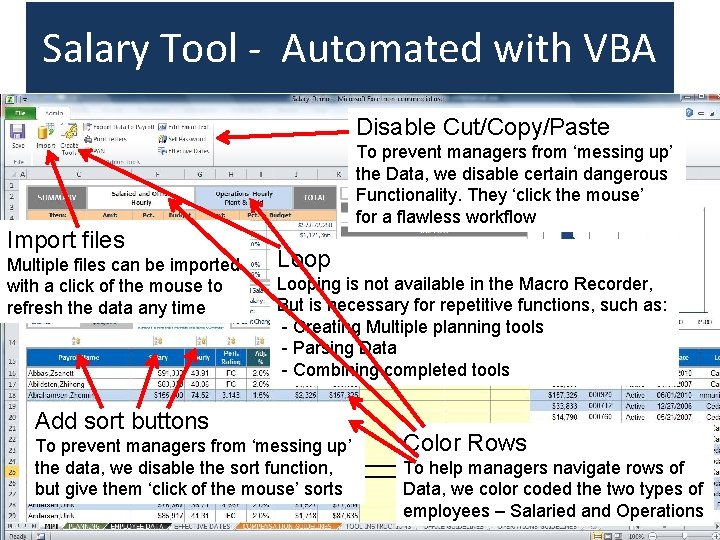 Salary Tool - Automated with VBA Disable Cut/Copy/Paste Import files Multiple files can be Salary Tool - Automated with VBA Disable Cut/Copy/Paste Import files Multiple files can be
