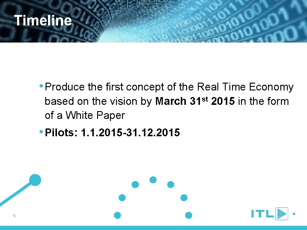 Timeline • Produce the first concept of the Real Time Economy based on the