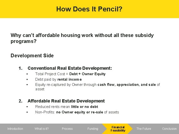 How Does It Pencil? Why can’t affordable housing work without all these subsidy programs?