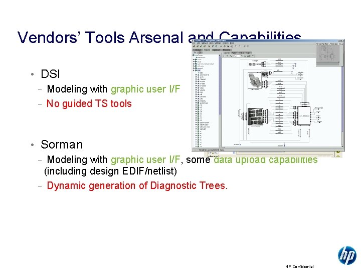 Vendors’ Tools Arsenal and Capabilities • DSI Modeling with graphic user I/F − No