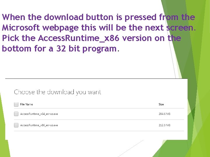 When the download button is pressed from the Microsoft webpage this will be the