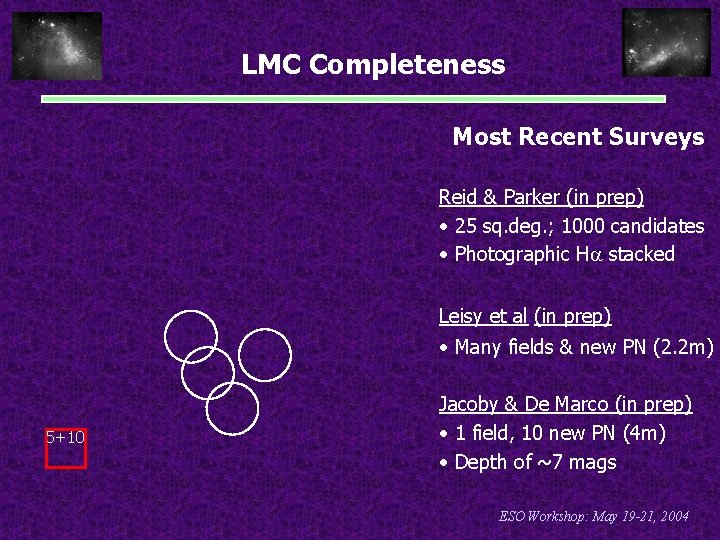 LMC Completeness Most Recent Surveys Reid & Parker (in prep) • 25 sq. deg.