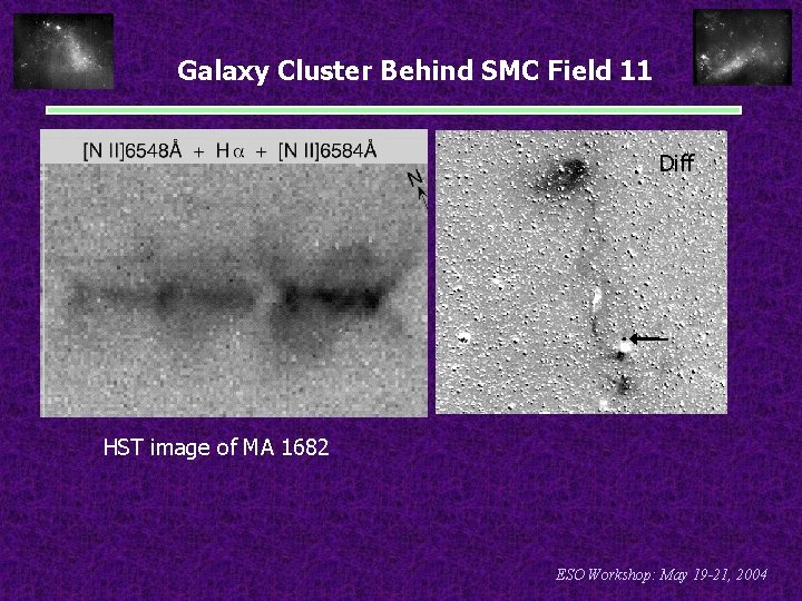 Galaxy Cluster Behind SMC Field 11 [OIII] Diff HST image of MA 1682 ESO