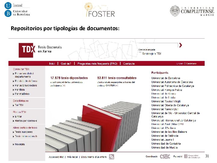 Repositorios por tipologías de documentos: Jornada “Formando a los jóvenes investigadores en el acceso