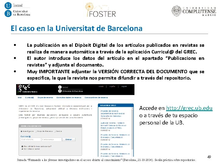 El caso en la Universitat de Barcelona • La publicación en el Dipòsit Digital