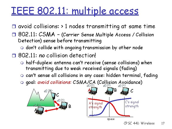 IEEE 802. 11: multiple access r avoid collisions: > 1 nodes transmitting at same