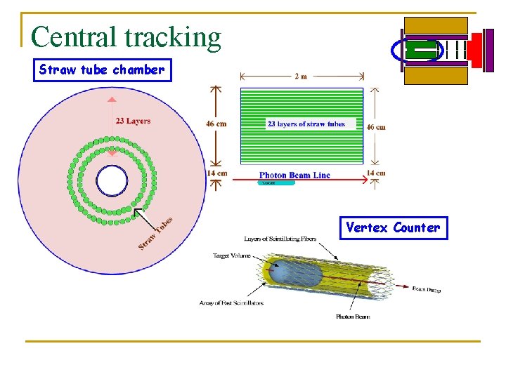 Central tracking Straw tube chamber Vertex Counter 