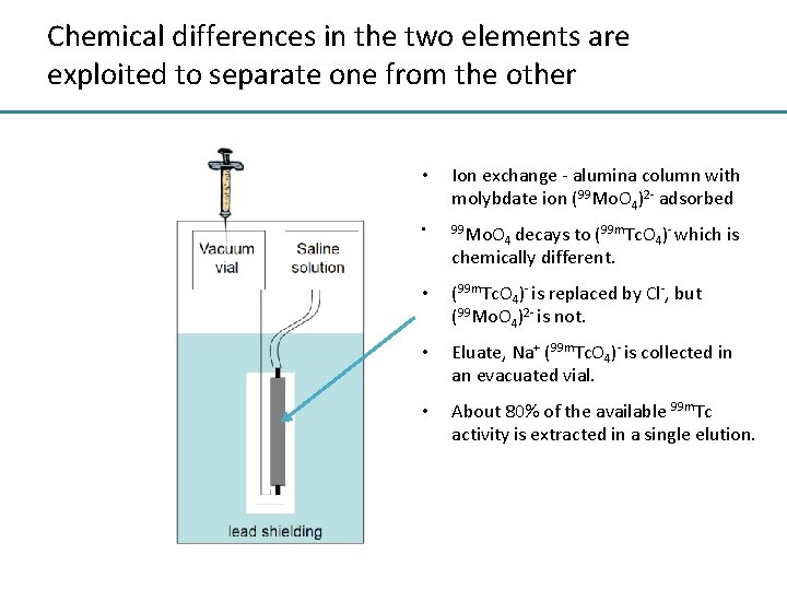Chemical differences in the two elements are exploited to separate one from the other