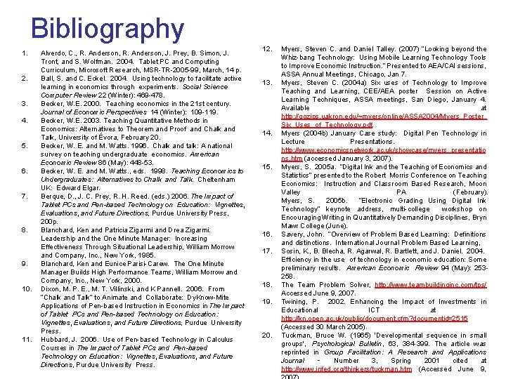 Bibliography 1. 2. 3. 4. 5. 6. 7. 8. 9. 10. 11. Alverdo, C.