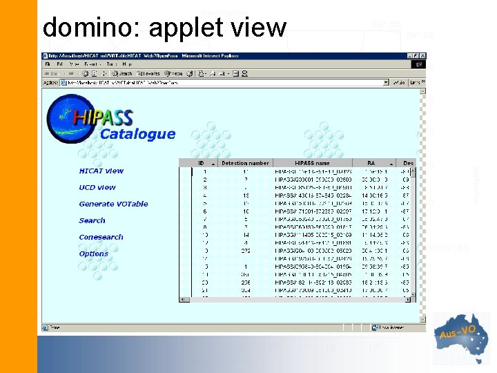 domino: applet view 