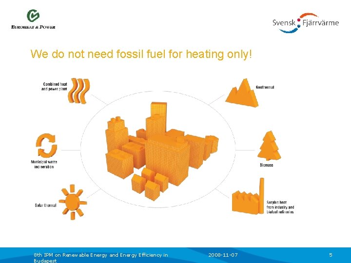 We do not need fossil fuel for heating only! 8 th IPM on Renewable