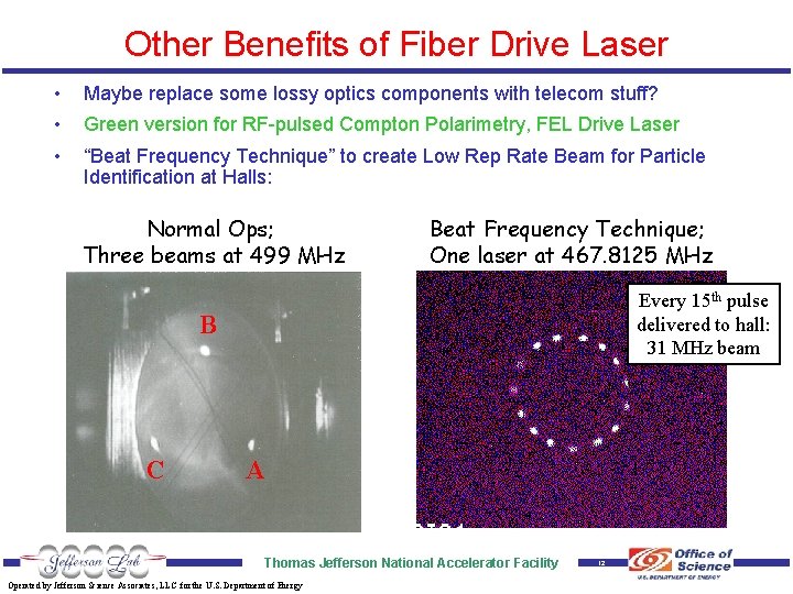Other Benefits of Fiber Drive Laser • Maybe replace some lossy optics components with