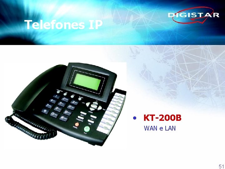 Telefones IP • KT-200 B WAN e LAN 51 