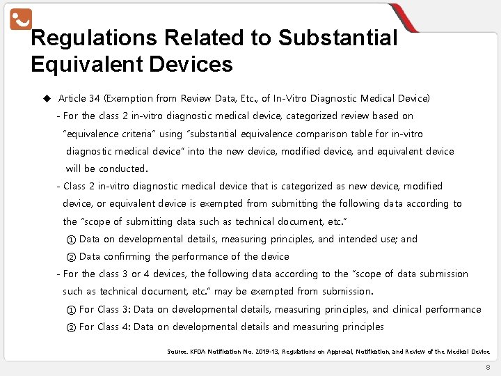 Regulations Related to Substantial Equivalent Devices u Article 34 (Exemption from Review Data, Etc.