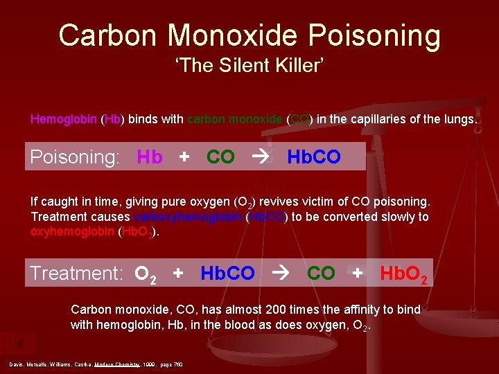 Carbon Monoxide Poisoning ‘The Silent Killer’ Hemoglobin (Hb) binds with carbon monoxide (CO) in