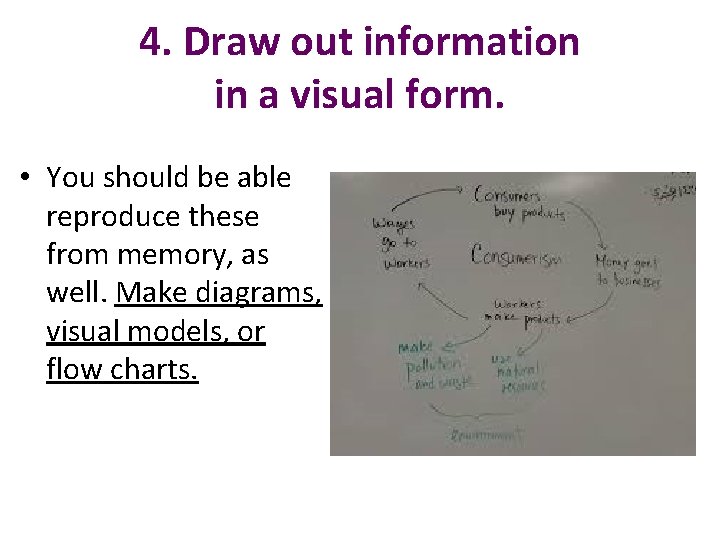 4. Draw out information in a visual form. • You should be able reproduce