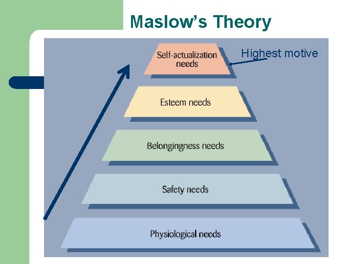 Maslow’s Theory Highest motive 