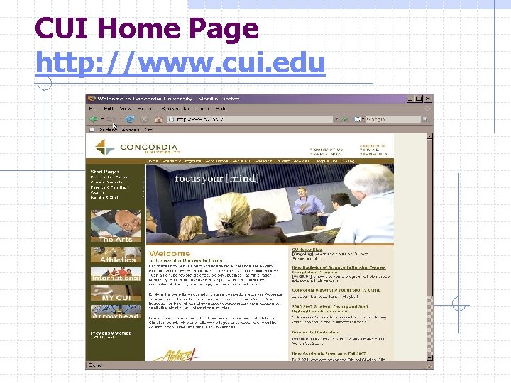 CUI Home Page http: //www. cui. edu 