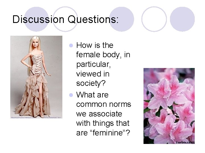 Discussion Questions: How is the female body, in particular, viewed in society? l What