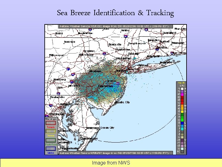Sea Breeze Identification & Tracking Image from NWS 