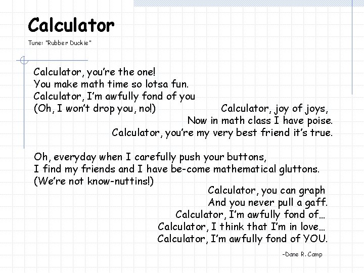 Calculator Tune: “Rubber Duckie” Calculator, you’re the one! You make math time so lotsa