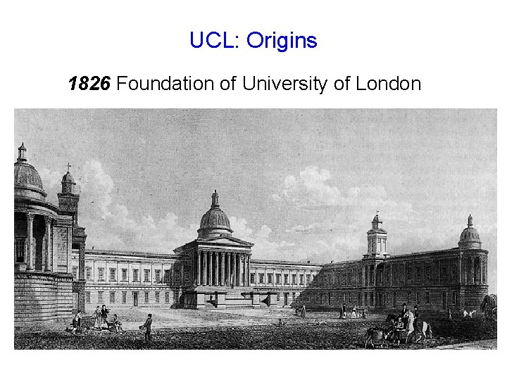 UCL: Origins 1826 Foundation of University of London 