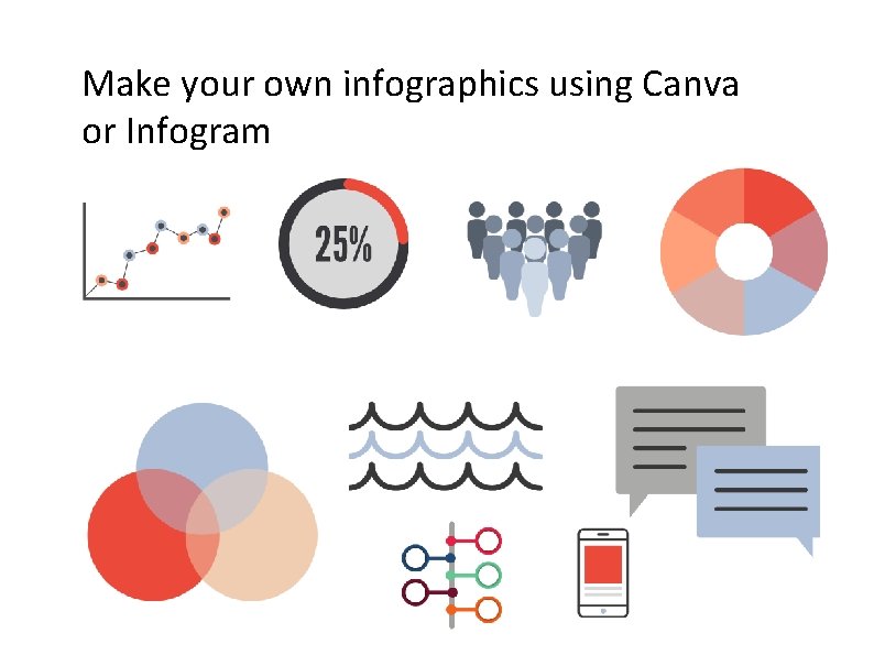 Make your own infographics using Canva or Infogram 