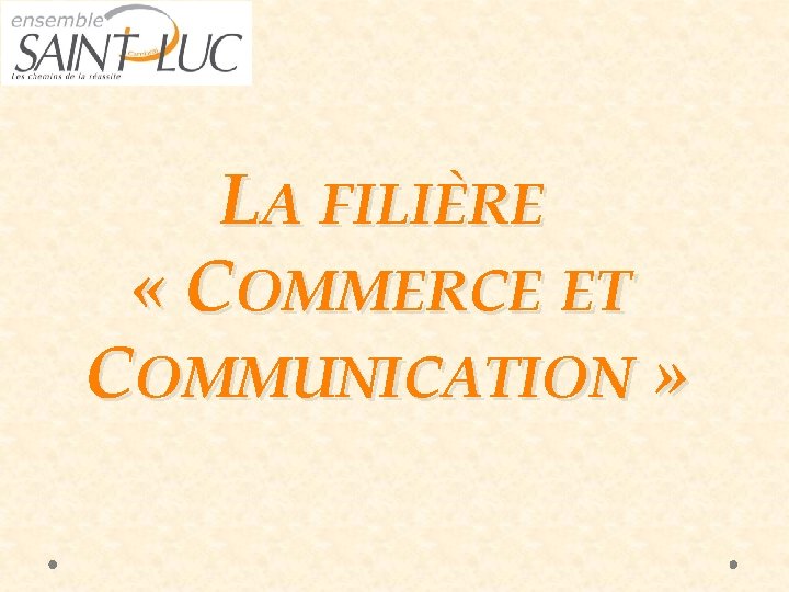 LA FILIÈRE « COMMERCE ET COMMUNICATION » 