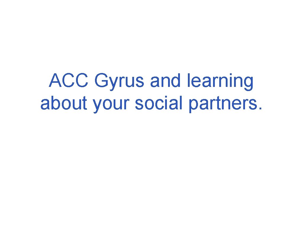 ACC Gyrus and learning about your social partners. 