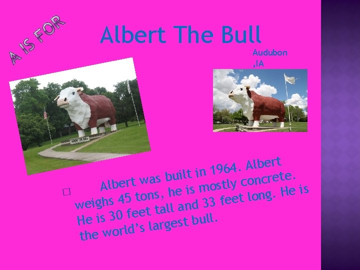 Albert The Bull Audubon , IA t r e b l A. 64 9