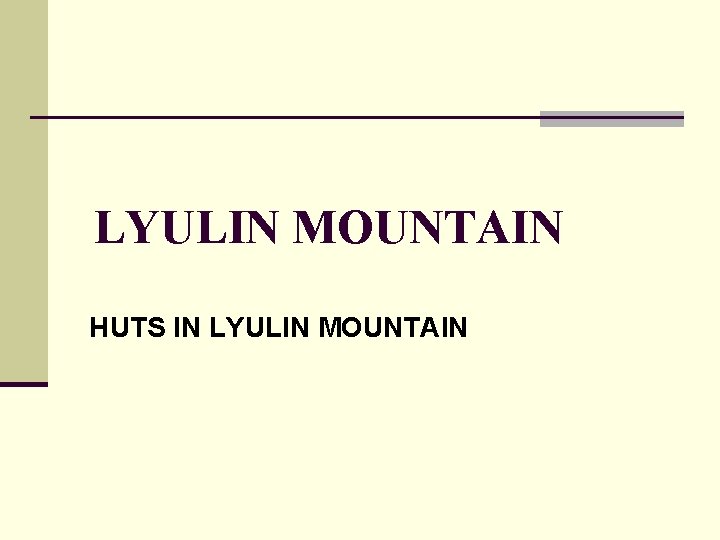 LYULIN MOUNTAIN HUTS IN LYULIN MOUNTAIN 